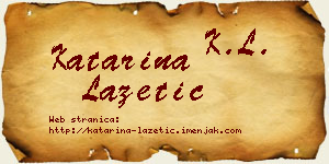 Katarina Lazetić vizit kartica